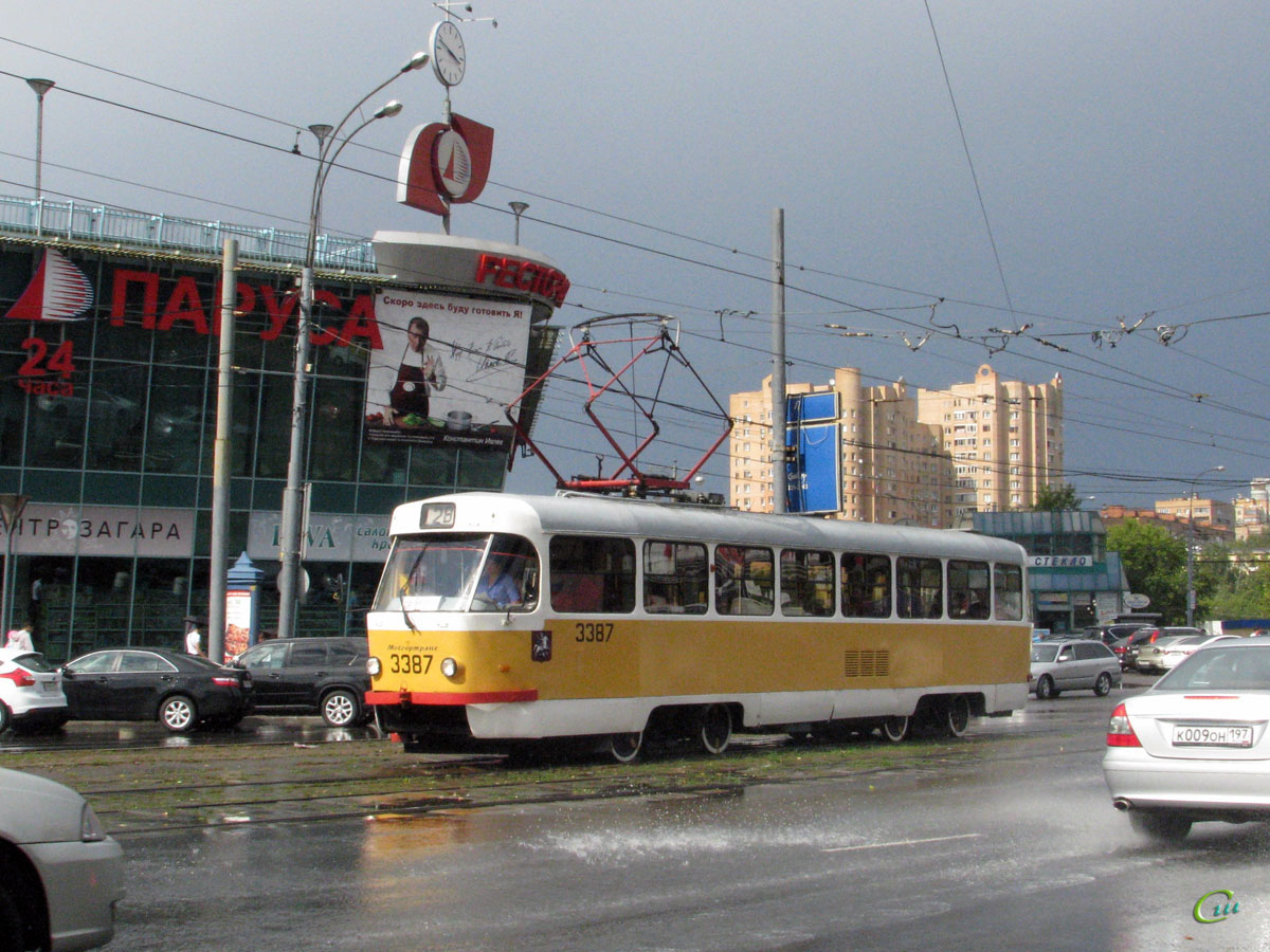 Москва. Tatra T3 (МТТЧ) №3387