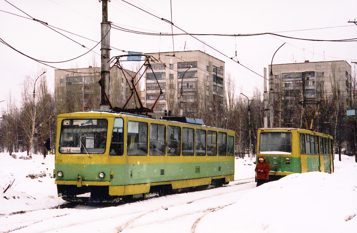 Липецк. 71-605 (КТМ-5) №2213, Tatra T6B5 (Tatra T3M) №2141