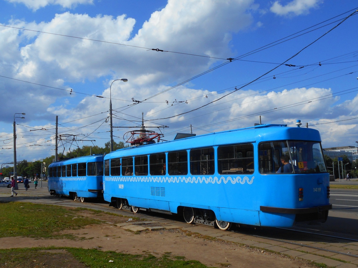Москва. Tatra T3 (МТТЧ) №1401, Tatra T3 (МТТЧ) №1419