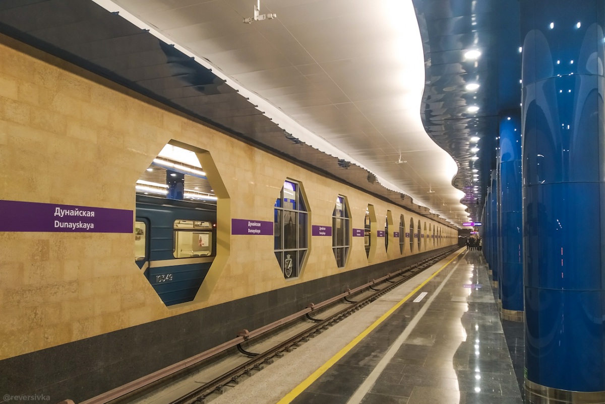 Санкт-Петербург. Станция Дунайская - одна из новых станций Фрунзенского Радиуса (5-я линия), которая была открыта 3 октября 2019 года