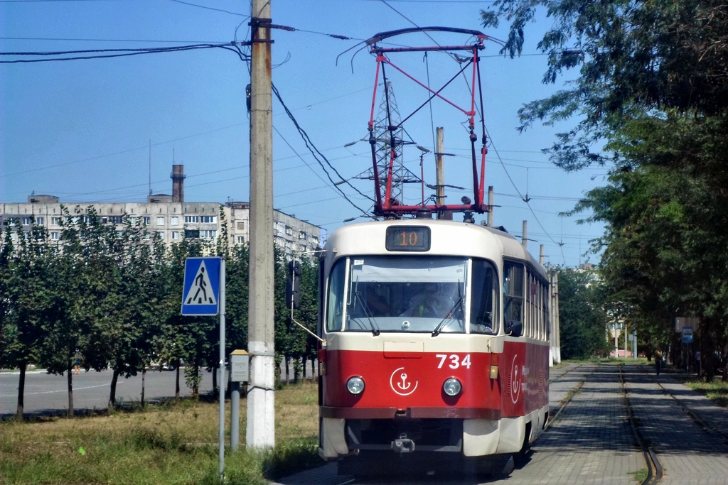 Мариуполь. Tatra T3A №734