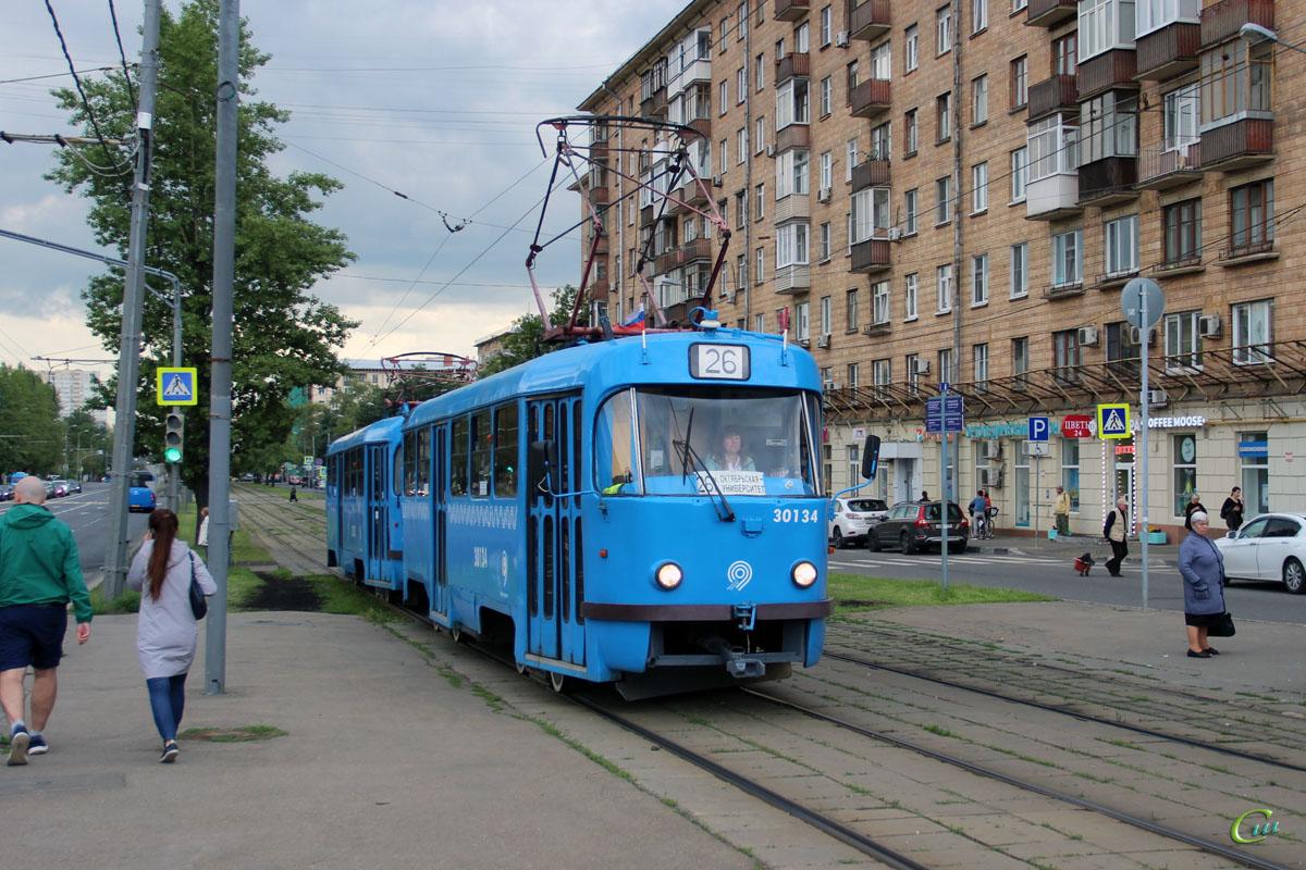 Москва. Tatra T3 (МТТЧ) №30134