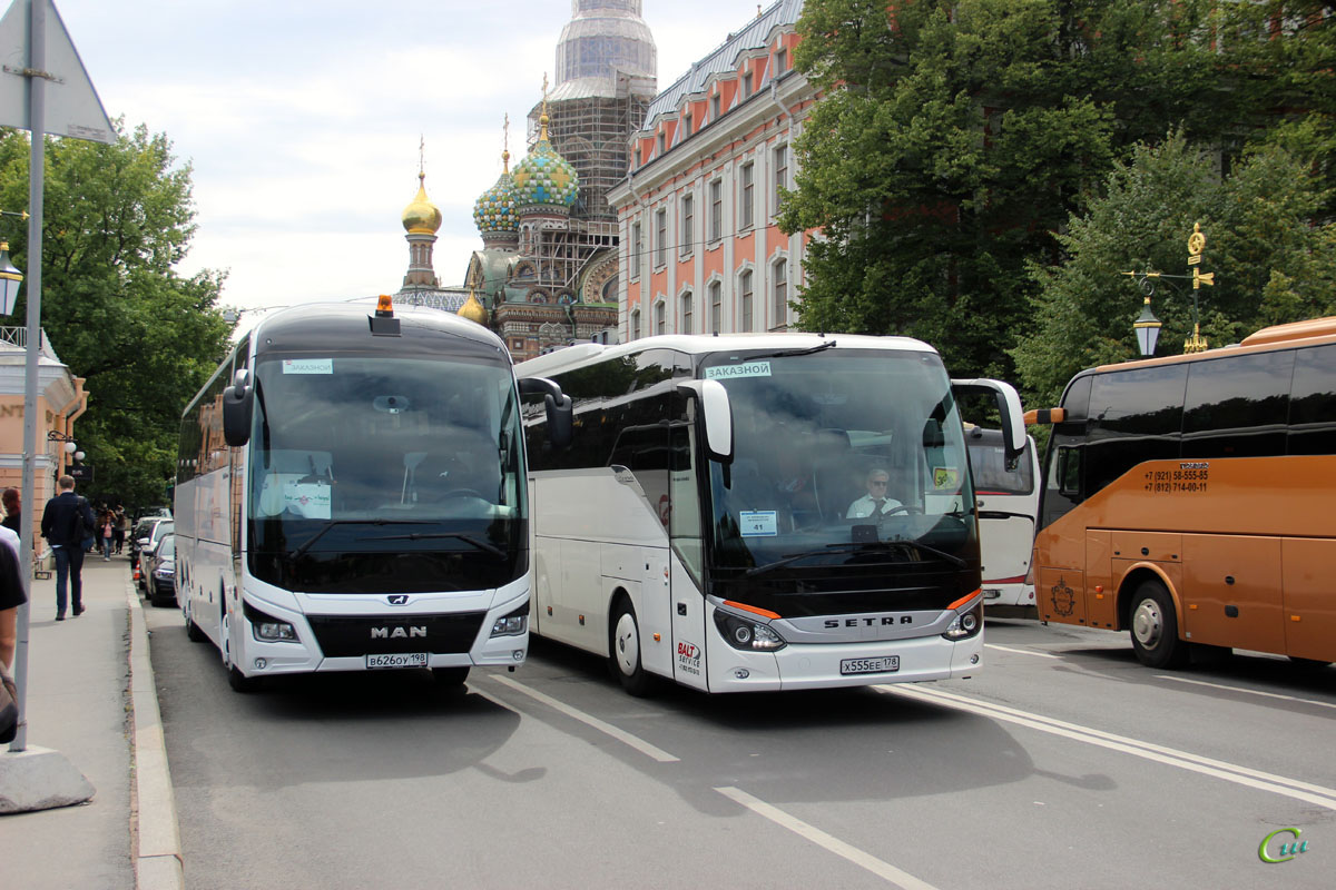 Санкт-Петербург. MAN R08 Lion's Coach L в626оу, Setra S515HD х555ее