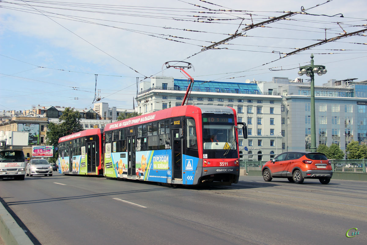 Санкт-Петербург. ЛМ-68М3 №3511, ЛМ-68М3 №3512