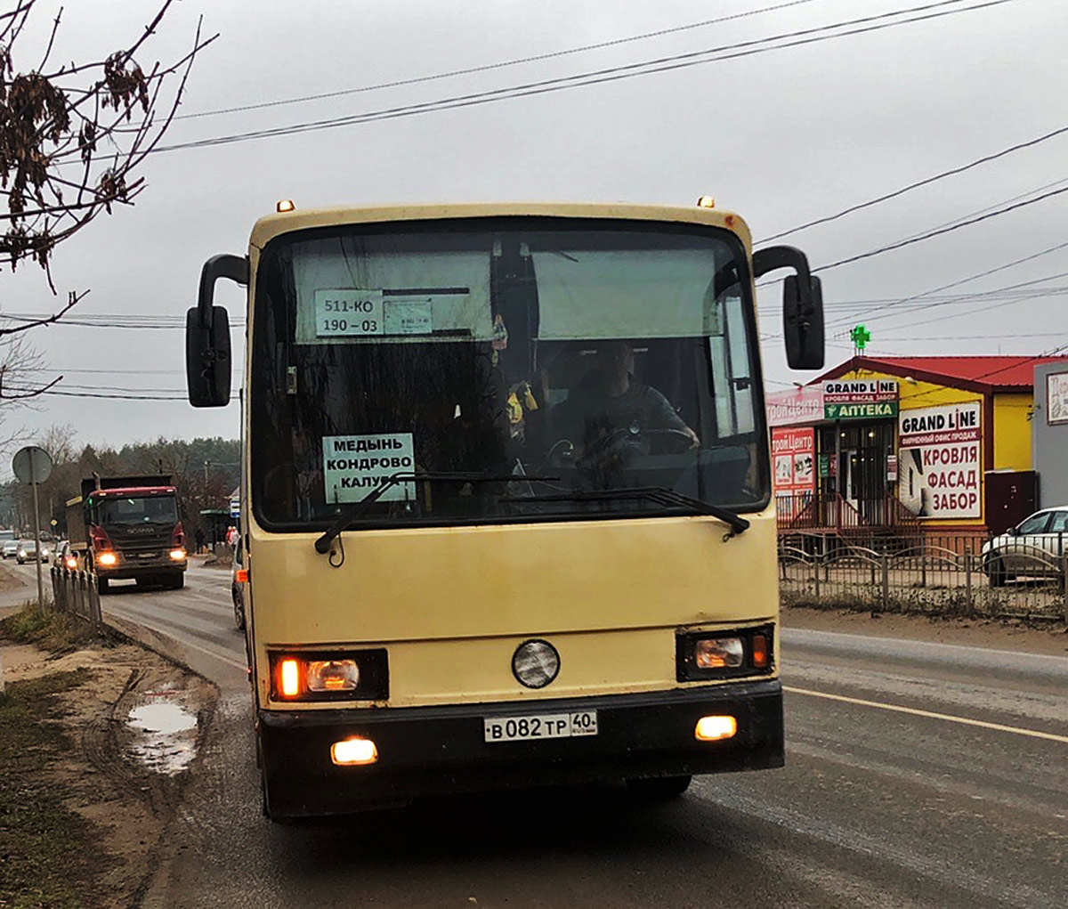Калуга. Автобус ЛАЗ-4207JT (в082тр 40), маршрут 190-ОЗ Медынь - Калуга