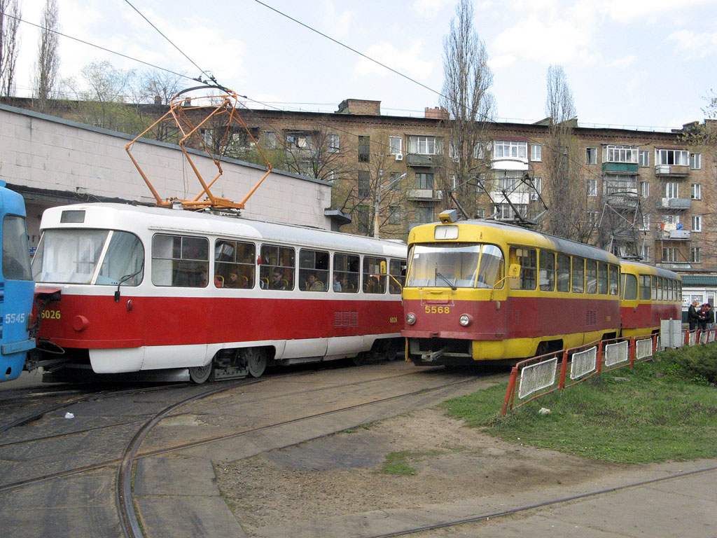 Киев. Tatra T3SU №6026, Tatra T3SU №5568, Tatra T3SU №5545