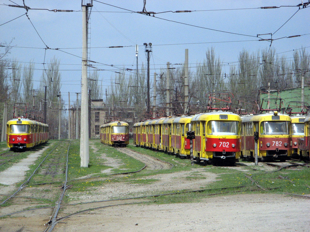 Запорожье. Tatra T3SU №716, Tatra T3SU №702, Tatra T3SU №782