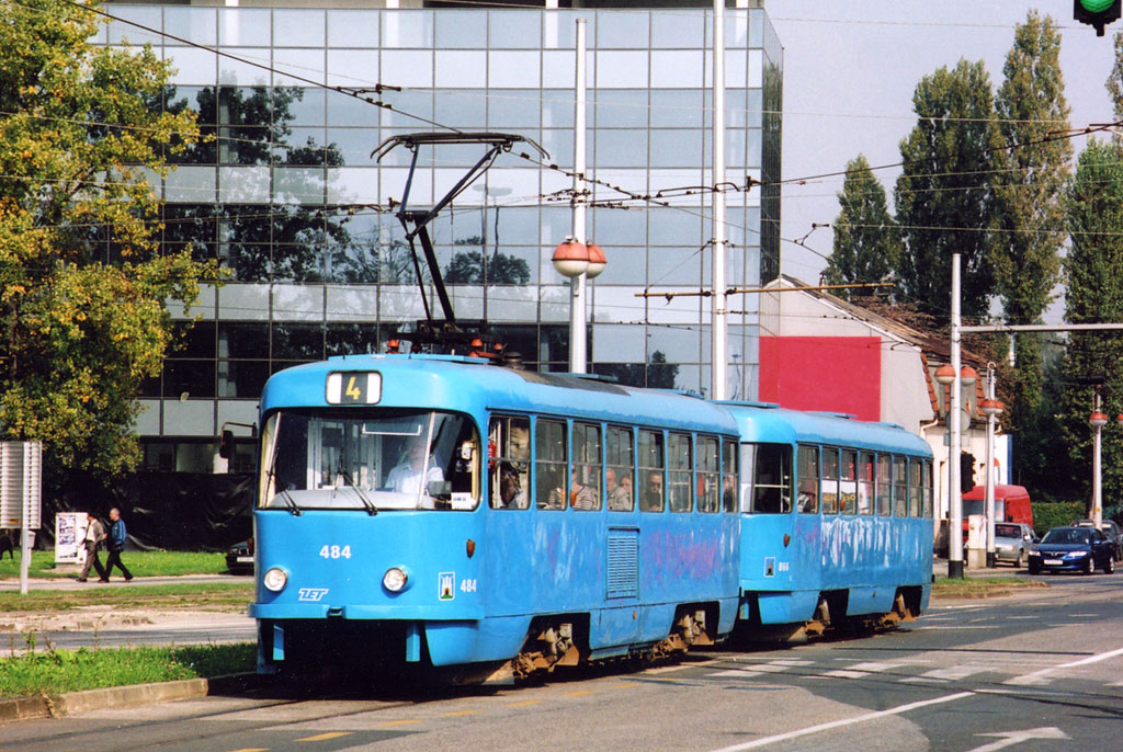 Загреб. Tatra T4YU №484, Tatra B4YU №866