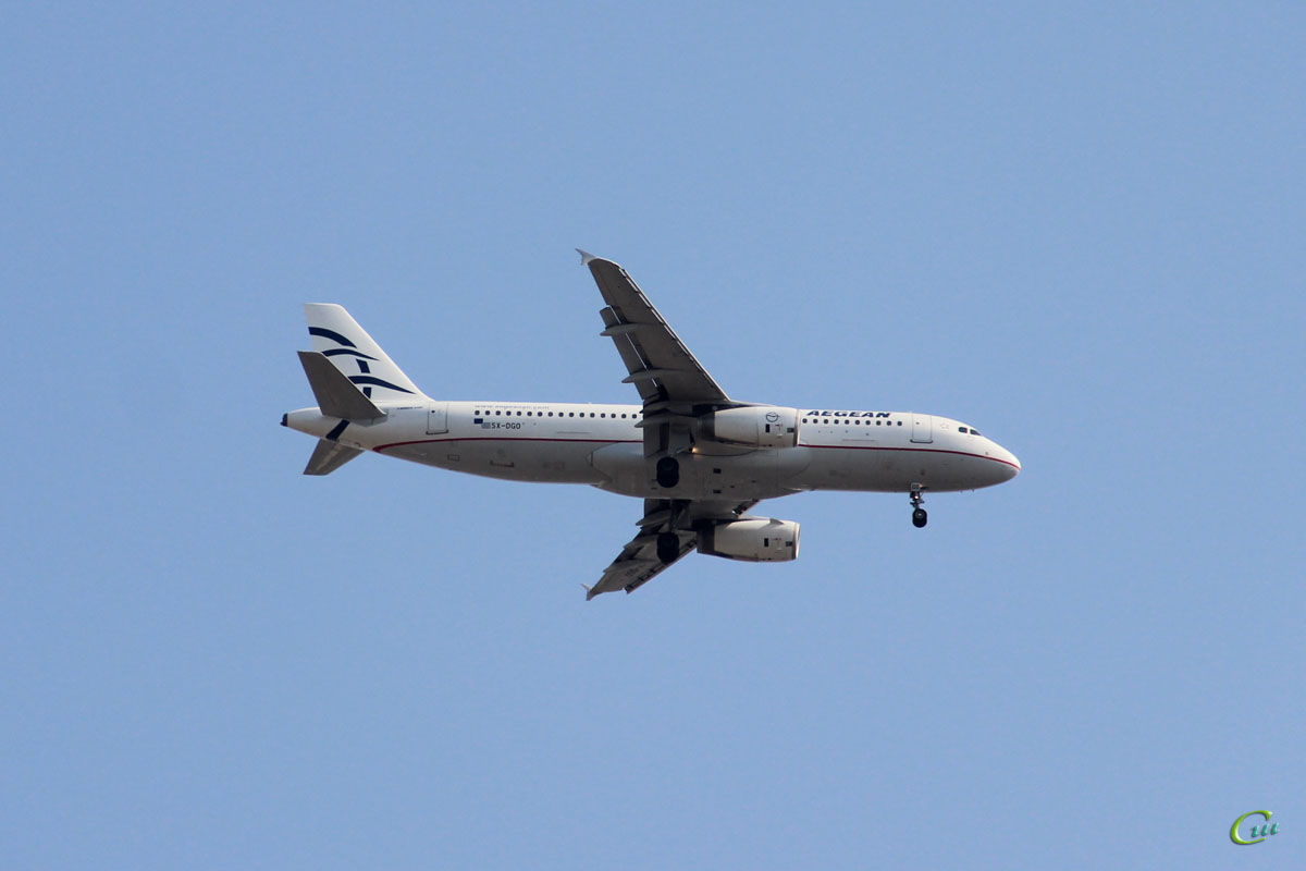 София. Самолет Airbus A320 (SX-DGO) авиакомпании Aegean Airlines