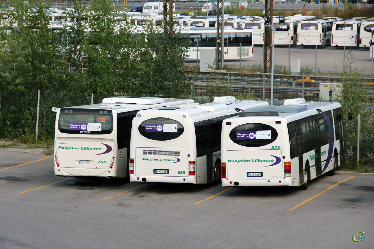 Хельсинки. Irisbus Crossway LE 12.8M OCZ-128, Lahti Scala GGF-825, Lahti Scala FHG-256