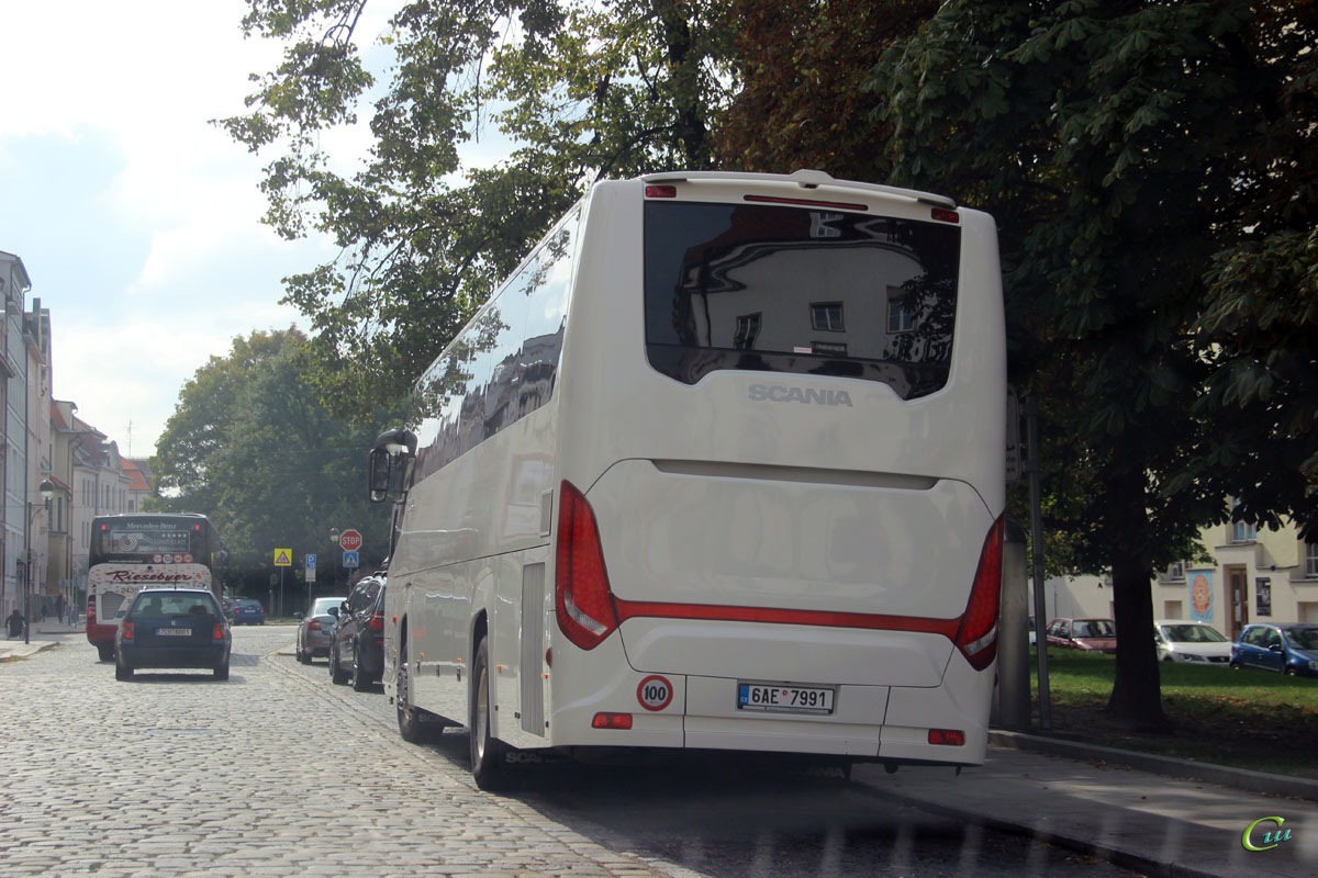 Ческе-Будеёвице. Scania Touring HD (Higer A80T) 6AE 7991