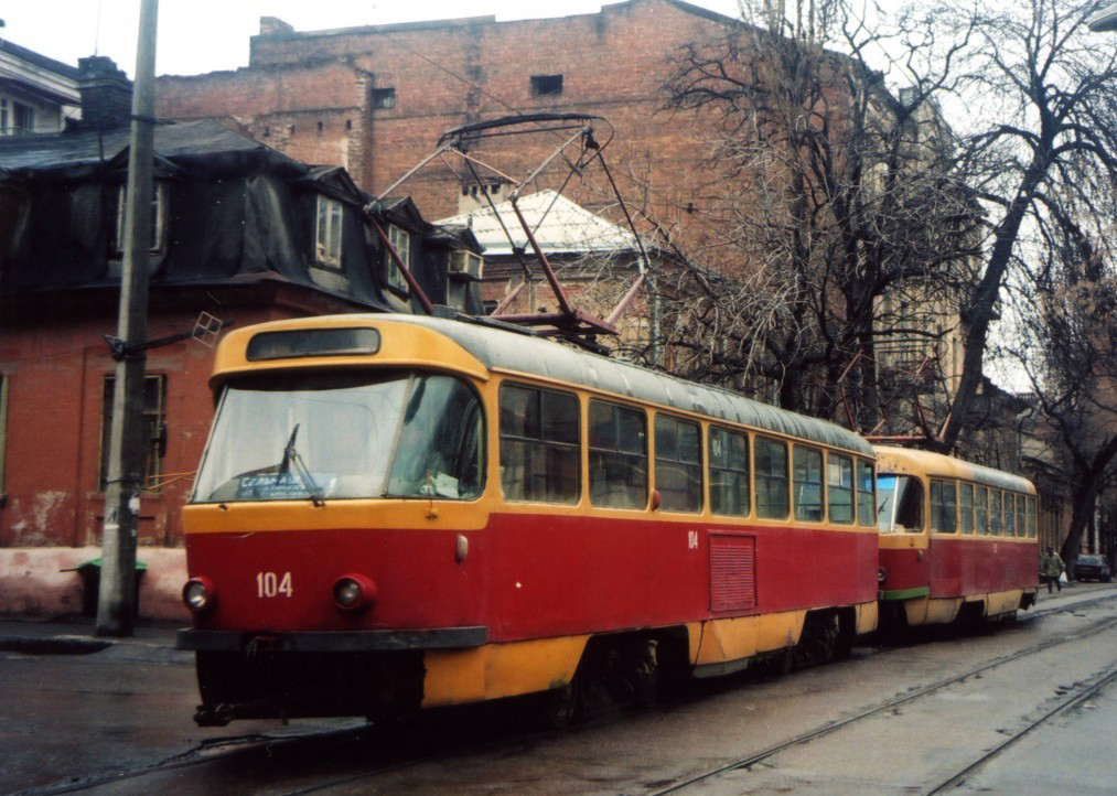 Ростов-на-Дону. Tatra T4D №104, Tatra T3SU №313