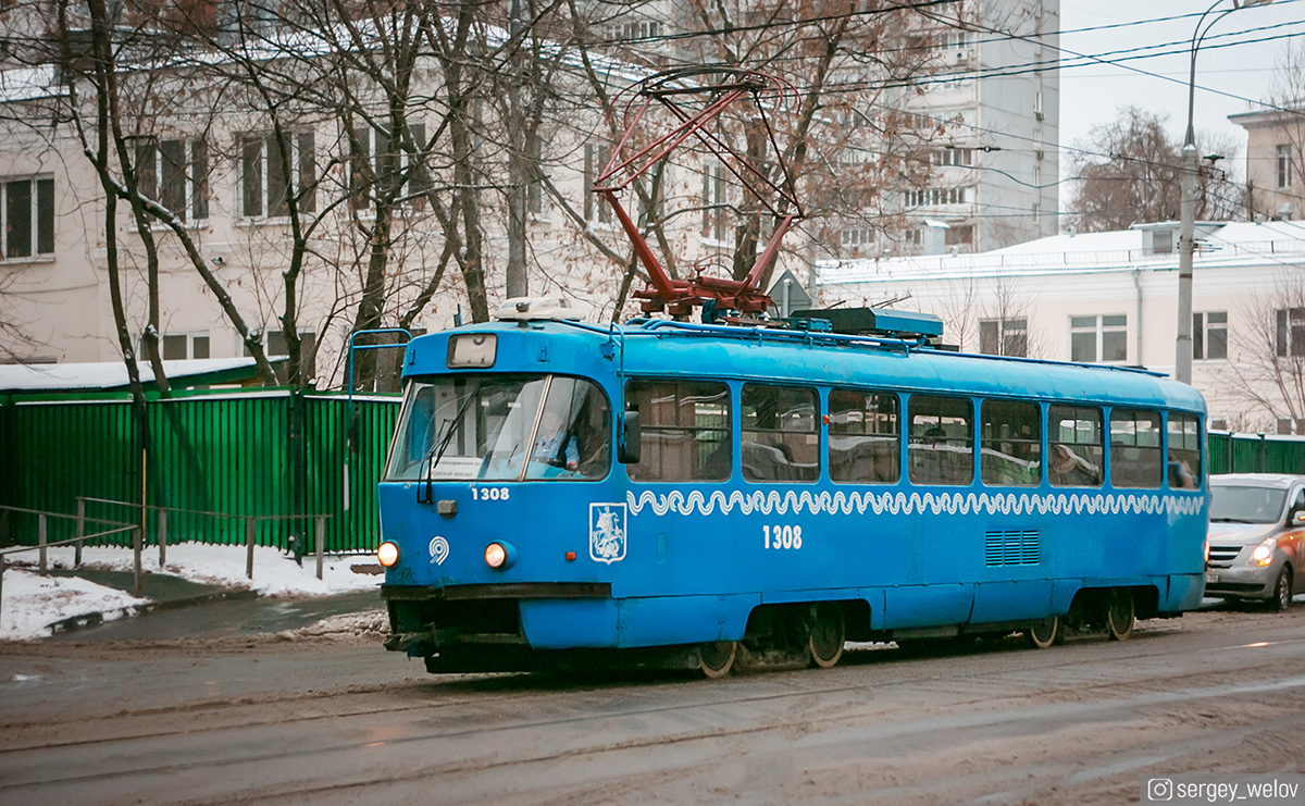 Москва. Tatra T3 (МТТЕ) №1308