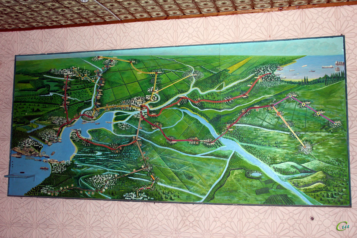 Таганрог. Схематичное изображение междугородных маршрутов автоколонны № 1423 (неактуальное на момент съемки)