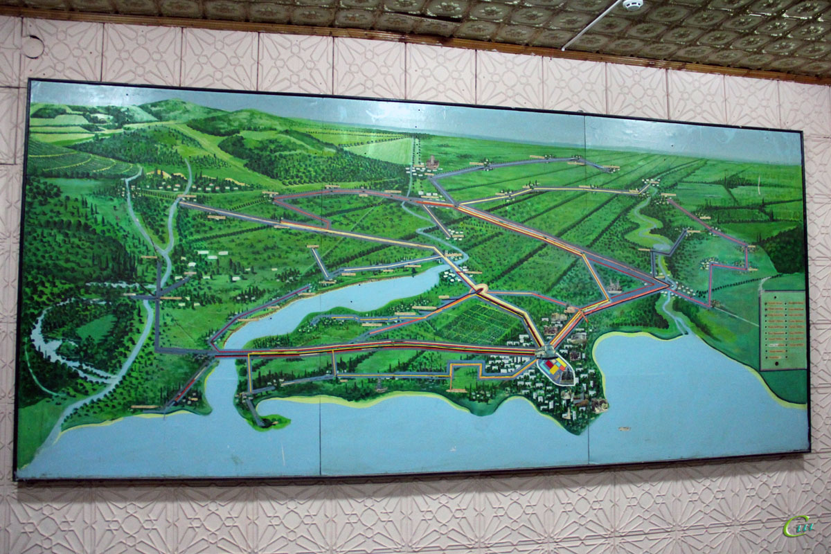 Таганрог. Схематичное изображение пригородных маршрутов автоколонны № 1423 (неактуальное на момент съемки)