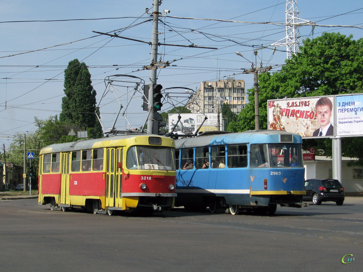 Одесса. Tatra T3SU №3218, Tatra T3R.P №2965