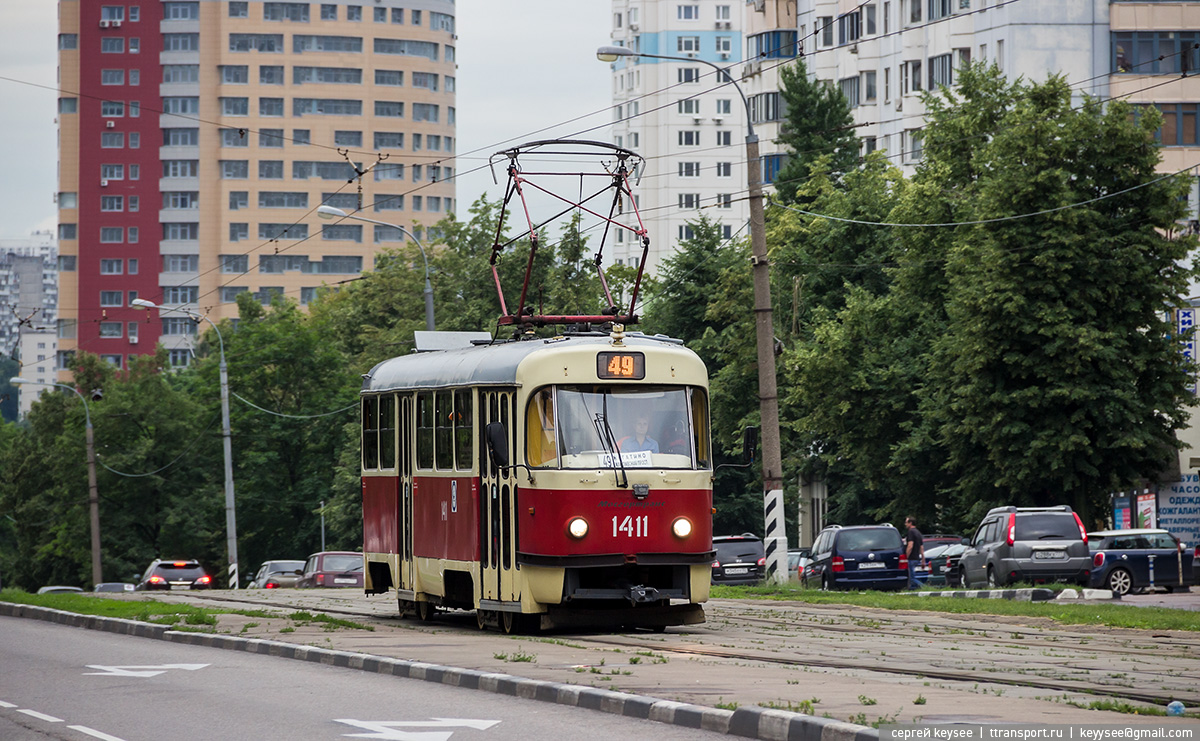 Москва. Tatra T3 (МТТЧ) №1411