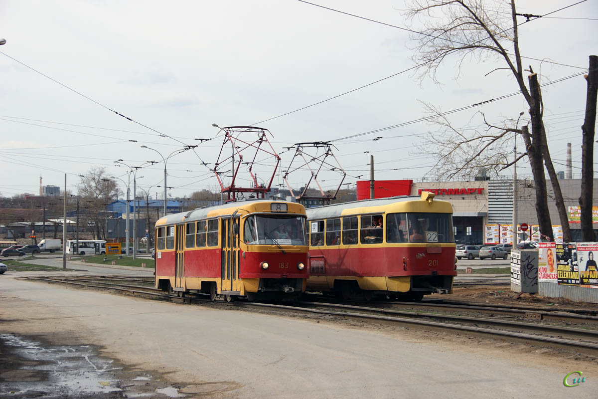 Екатеринбург. Tatra T3SU №183, Tatra T3SU №201