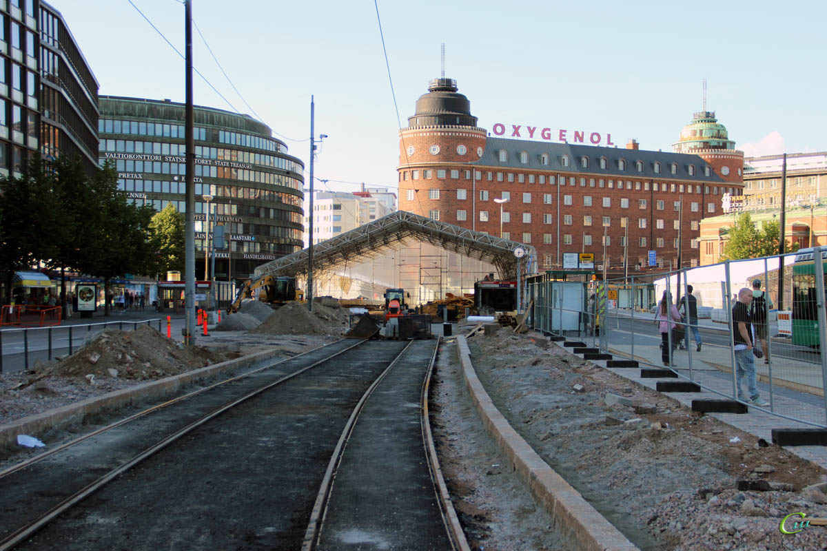 Хельсинки. Ремонт трамвайной инфраструктуры