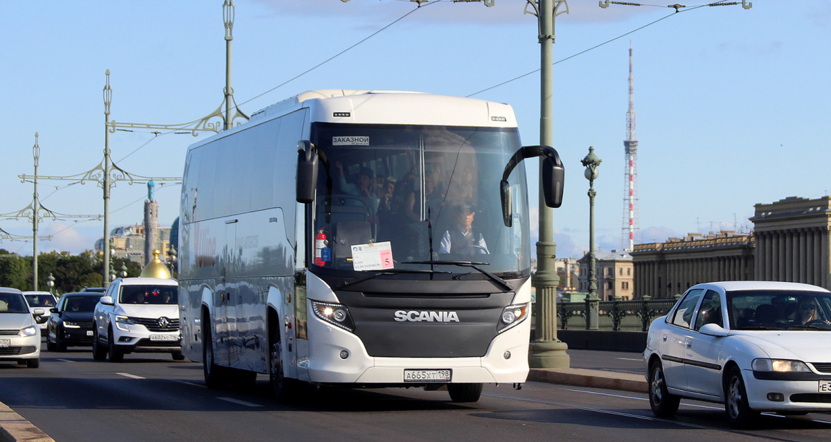 Санкт-Петербург. Scania Touring HD (Higer A80T) а665хт