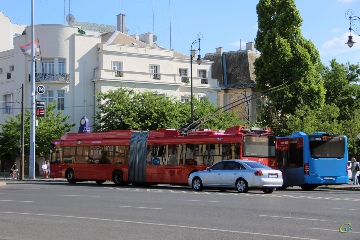 Будапешт. Solaris Trollino 18S №9001, Mercedes-Benz O530 Citaro MHU-824