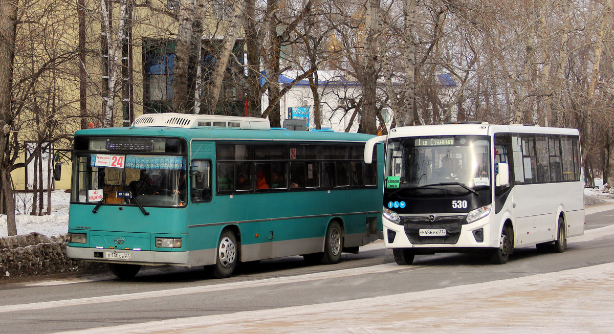 Комсомольск-на-Амуре. ПАЗ-320415-04 Vector Next р456нк, Daewoo BS106 а130ое