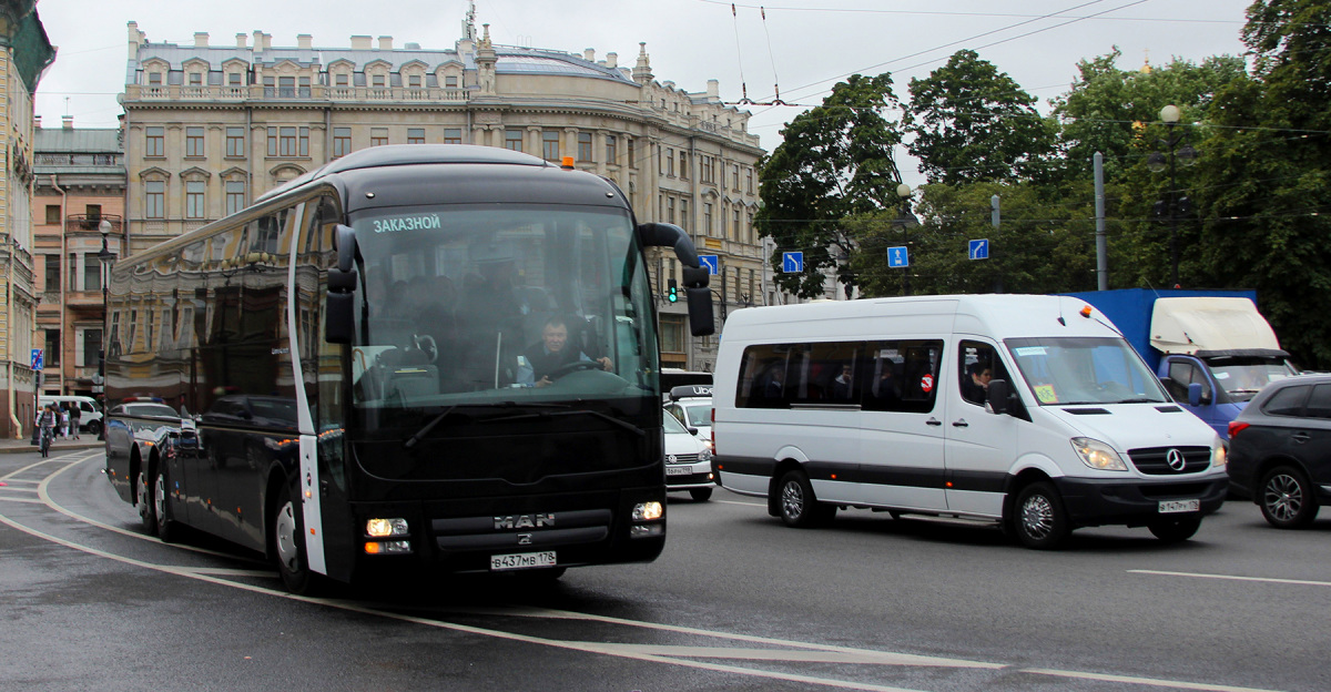 Санкт-Петербург. Луидор-22360C (Mercedes-Benz Sprinter) в147ру, MAN R08 Lion's Top Coach в437мв