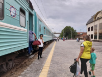 Петропавловск. Идёт посадка в поезд № 75 Петропавловск - Кызылорда