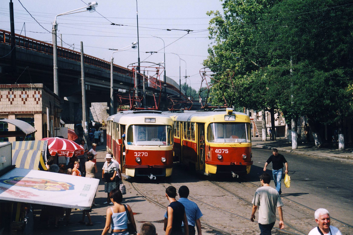 Одесса. Tatra T3SU №3270, Tatra T3SU №4075, Tatra T3SU №3271