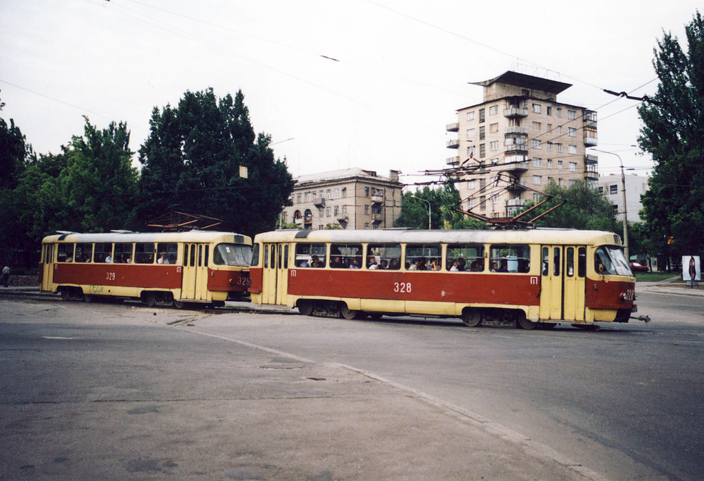 Запорожье. Tatra T3 (двухдверная) №328, Tatra T3 (двухдверная) №329