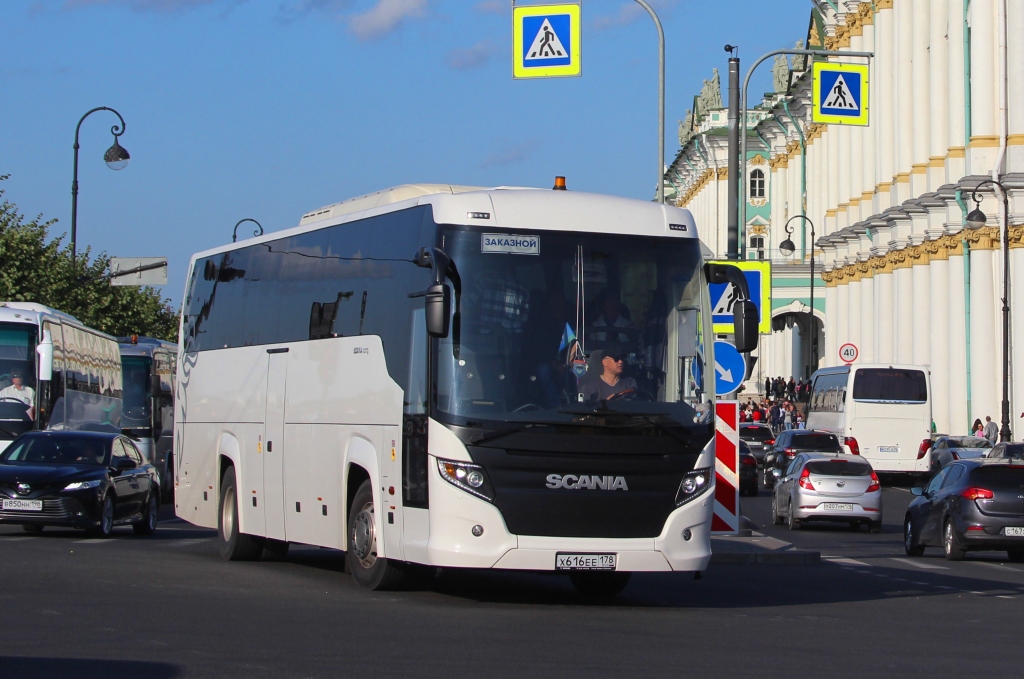 Санкт-Петербург. Scania Touring HD (Higer A80T) х616ее
