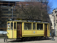 Выборг. Памятник Выборгскому трамваю - макет трамвайного вагона ASEA/AEG образца 1912 года